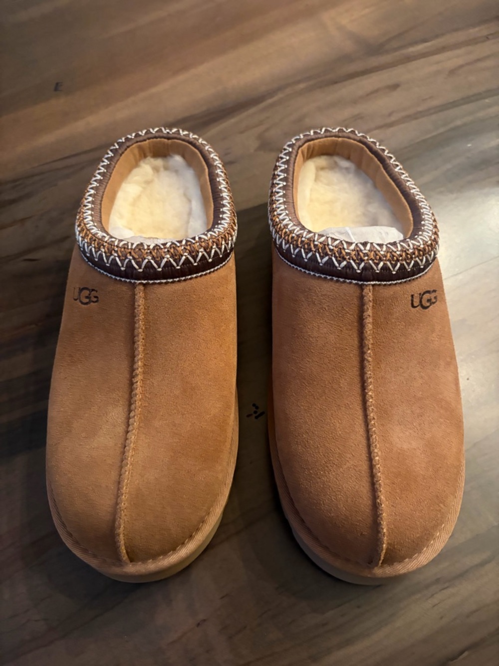 UGG Tasman II Suede Shearling-Lined Slip-On Mules